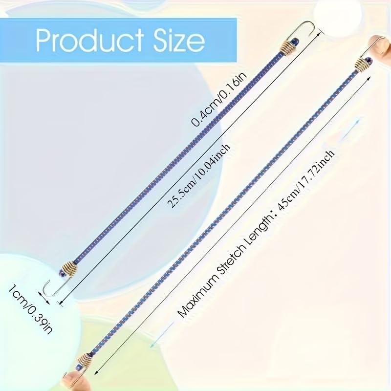 Heavy Duty Bungee Cords - 10 Pack with Metal Hooks | Polka Dot Elastic Straps for Tent, Bike, Camping