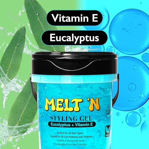 EBIN NEW YORK Melt'n Styling Gel, Eucalyptus & Vitamin E, 32oz