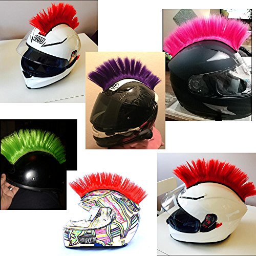 Namecute Pink Mohawk Helmet Wig for Motorcycle and Bicycle Helmets