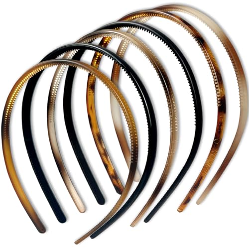 6-Pack Multi-Color Skinny Headbands for Women & Girls