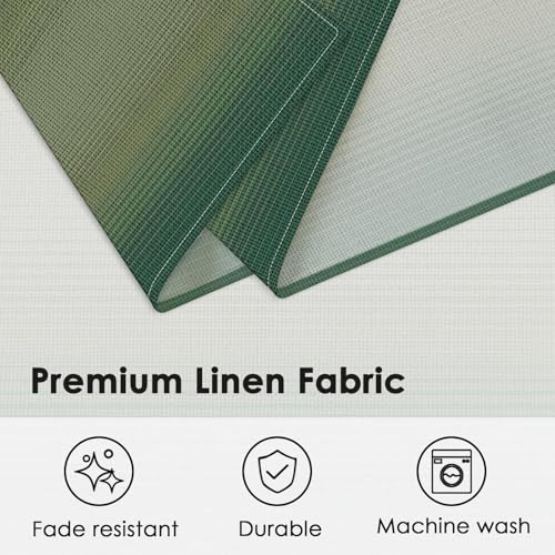 Emvency Geometric Striped Placemats Set of 4 - 12x18 Inch Sage Green