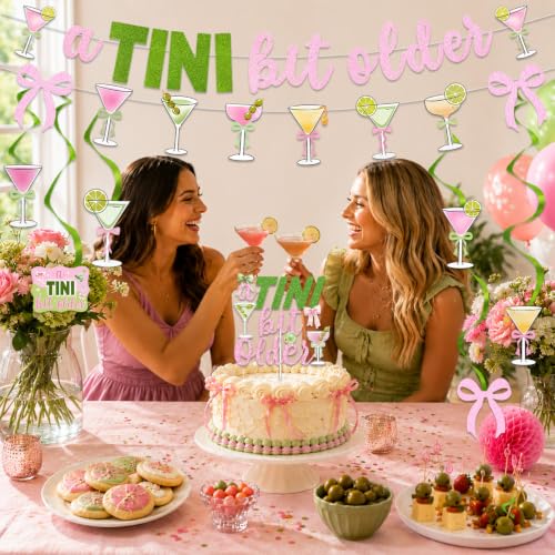 A Tini Bit Older Birthday Banner Set - Martini Party Decorations
