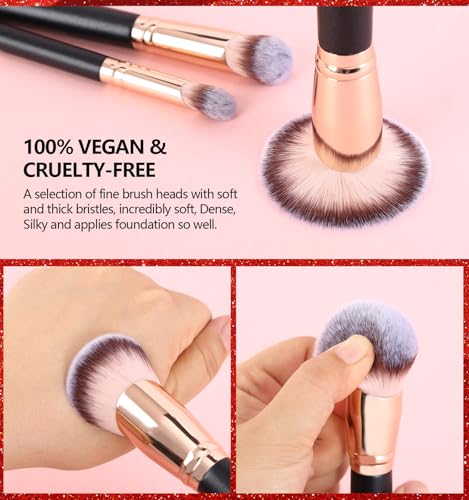 SEINGTOOM Angled Foundation Brush Set - 3Pcs Makeup Brushes