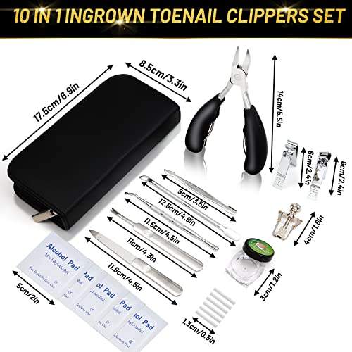 Modacraft 10-Piece Professional Ingrown Toenail Clipper & Pedicure Tool Kit