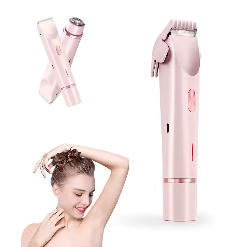 Women’s Electric Bikini Trimmer & Shaver – Waterproof IPX7 Rechargeable Razor for Bikini Line, Underarms, Legs & Body – Hypoallergenic Ceramic Blades – Compact & Portable – Pink