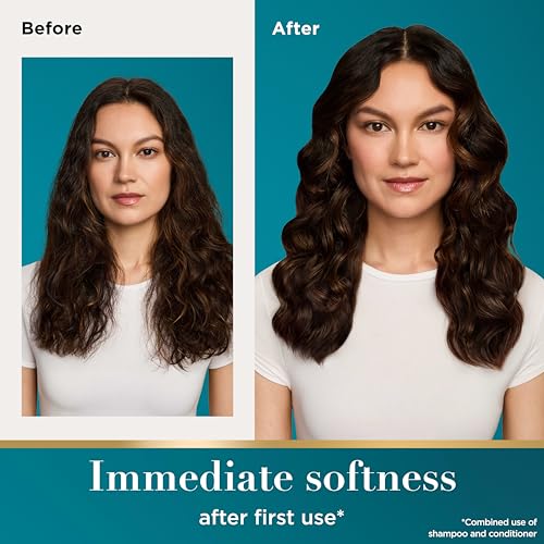 OGX Nourishing + Coconut Milk Sulfate Free Shampoo and Conditioner Set, Hydrates & Softens Hair, Lipi Pro Shield Technology, Creamy Coconut Milk White Peach & Shea Butter Scent, 2 Items, 2 x 13 fl oz