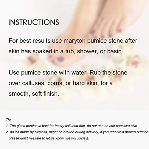Maryton Glass Pumice Stone for Feet - Callus Remover, 2 Count