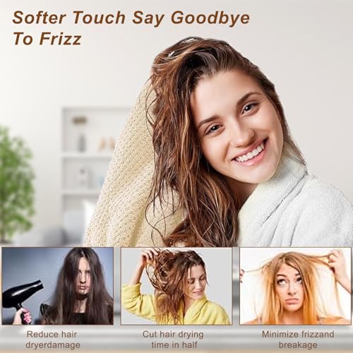 5 Pack Microfiber Hair Drying Towels - Quick Dry & Anti-Frizz