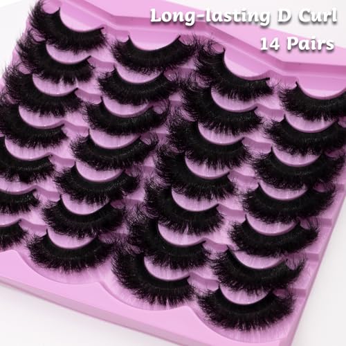 LEAFMOON Volume Cat Eye Faux Mink Lashes 20mm 8D D Curl 14 Pairs - E14p