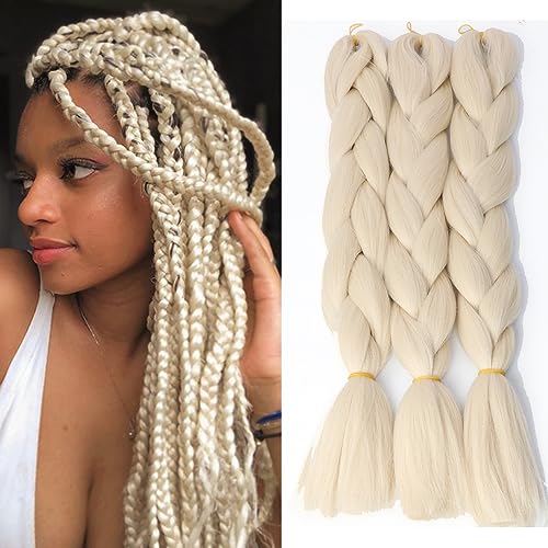 Jumbo Blonde Braids Hair Extensions 3pcs 24 Inch 100g/pc for Twist & Box Braiding