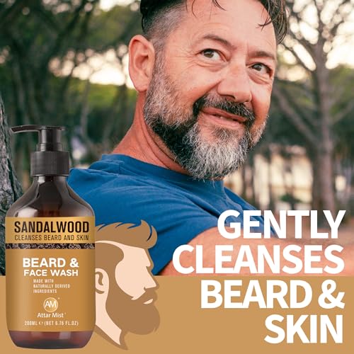 AM Beard & Face Wash - Sandalwood Scented for Hydration & Relief