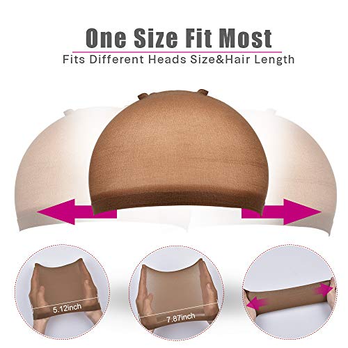 MORGLES 20 Pcs Non-Slip Wig Caps for Women - Brown & Light Brown
