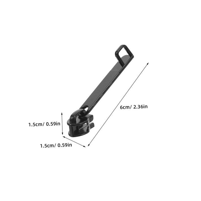 Angoily Zipper Repair Kit, 6PCS Double Layer Universal Luggage Zipper Pull Replacement Slider for Sewing Suitcase Bags Jackets Coats, Smooth, Black