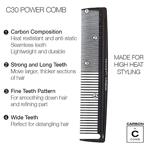 Cricket C30 Professional Hair Stylist Comb - Heat-Resistant, Anti-Static, Dual-Function Design