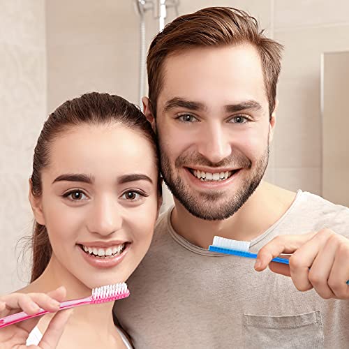 24 Pieces Extra Hard Firm Bristle Toothbrush Set for Adults with Full Head, Multi-Color