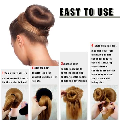 10-Piece Hair Bun Maker Set - Brown Donut Bun Tools for Women & Kids