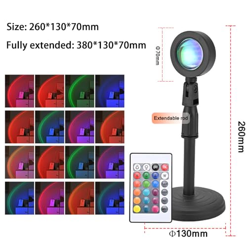RGB Sunset Lamp Projector - 16 Color USB Night Light with 180° Rotation