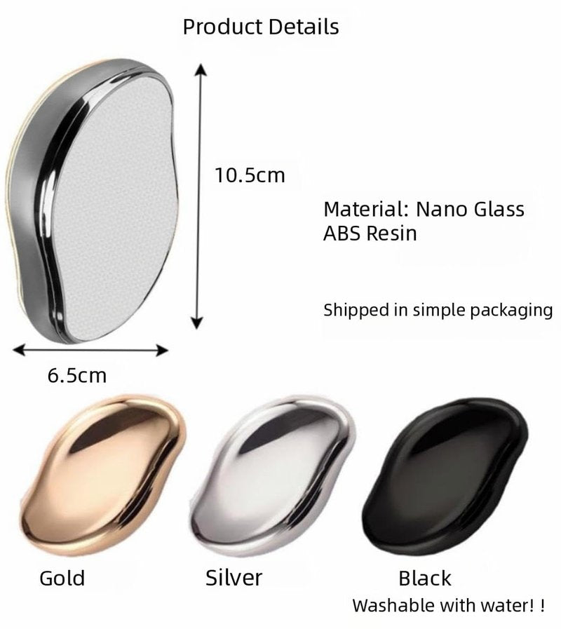Epilators Crystal Hair Remover Natural Hair Eraser Reusable Painless Nano Glass Hair Removal Device Without Shaver Gentle Crystal Epilator and Exfoliator for Soft Silky Skin Silver