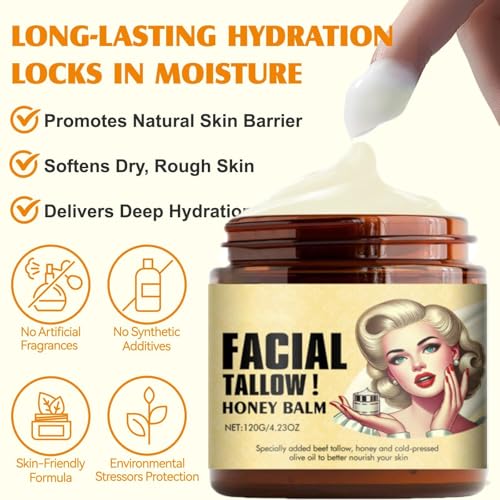 Natural Beef Tallow Face Balm for Skin Hydration and Care