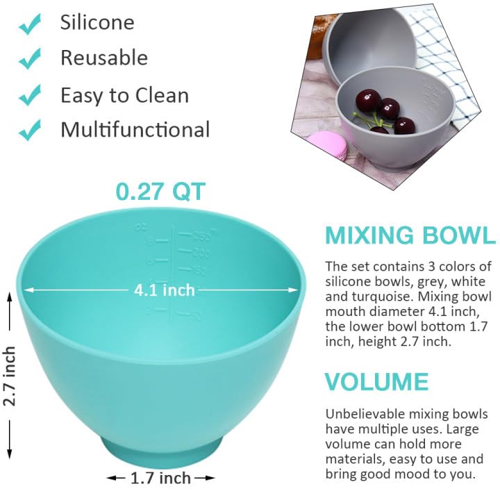 Silicone Mixing Bowl Set - 6PCS for Melting Chocolate, Non-Stick