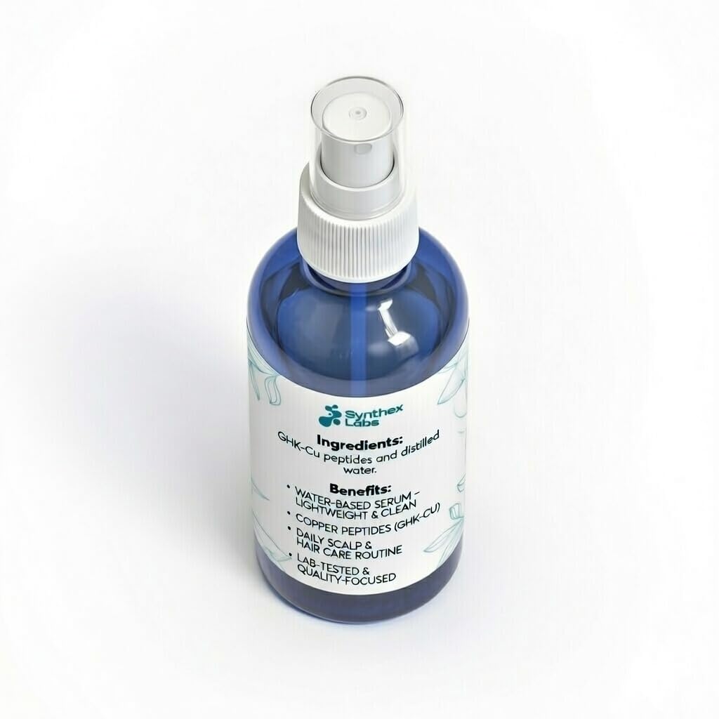 GHK-Cu Copper Peptide Hair & Scalp Serum - 2400mg Water-Based Formula for Softness & Shine | 4% Copper Peptides