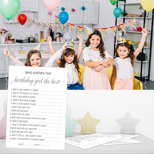 Who Knows the Birthday Girl Best Game - Set of 30 Double-Sided Cards