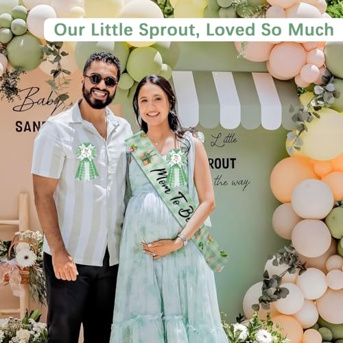 Mom to Be Sash and Dad to Be Corsage Set | Locally Grown Baby Shower Decorations