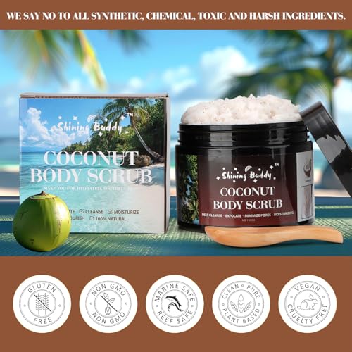 Coconut Body Scrub Exfoliator with Dead Sea Salt - 16.9oz