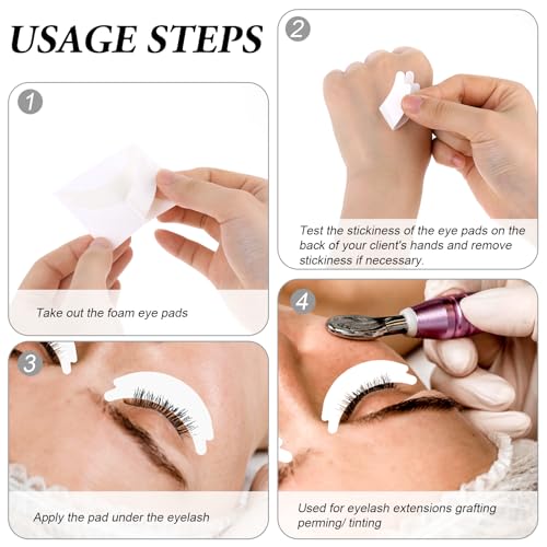 100 Pairs Non-Lint Foam Eye Pads for Lash Extensions