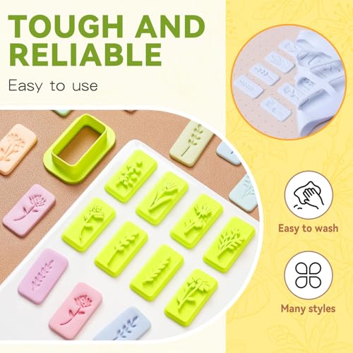 Leaves Clay Stamps Set for Polymer Clay Jewelry - 8 Shapes