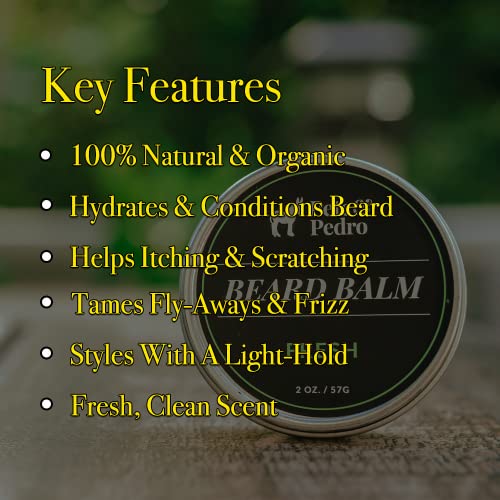 Pete & Pedro Fresh Beard Balm - 100% Natural & Organic 2 oz