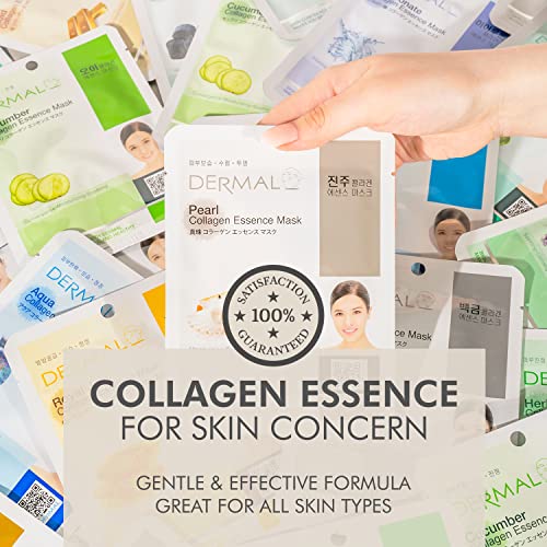 DERMAL Korean Essence Sheet Mask Variety Pack - 32 Count Hydrating Set