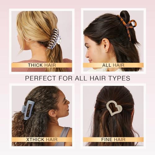 Conair Scünci 8-Piece Claw Clips Set for Thick Hair - Neutral Colors, Variation: Neutral / 8 Count