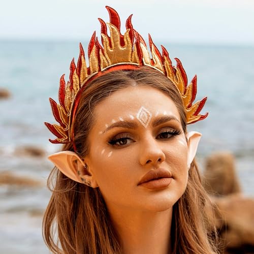 Red Flame Goddess Headband - Festival Costume Hair Accessory