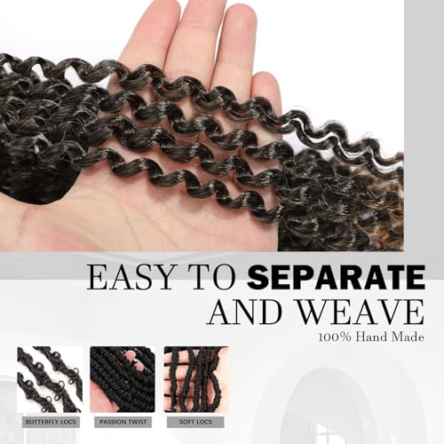 MCNJM Passion Twist Hair 12 Inch 8 Packs Water Wave Crochet Extensions for Black Women T/27#