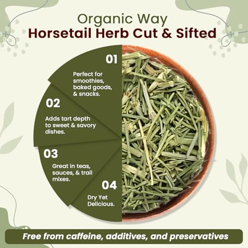 Organic Horsetail Herb Cut & Sifted Tea - 2 Ounce, USDA Organic