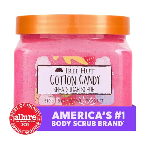 Tree Hut Cotton Candy Body Scrub - Exfoliating Sugar Scrub, 18 Oz