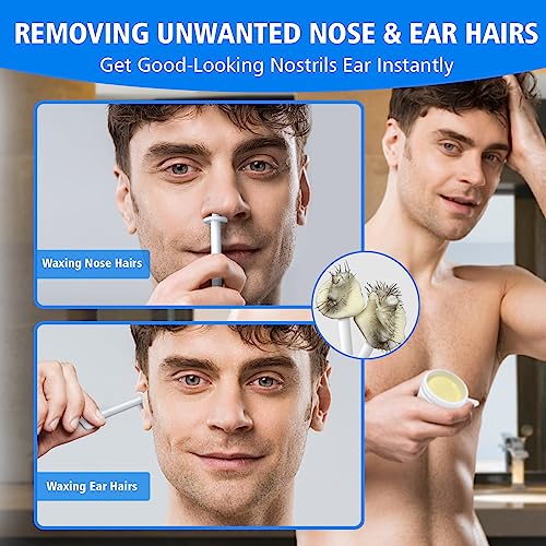 Wokaar Nose and Ear Hair Wax Removal Kit - 120g Wax with 30 Applicators