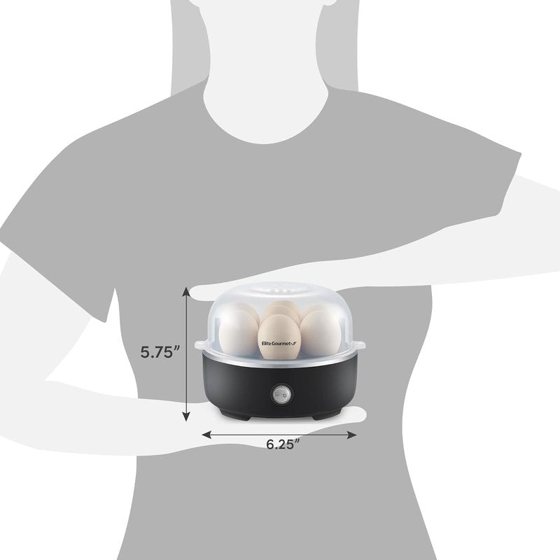 Easy Egg Cooker - Electric 7-Egg Capacity, Soft/Medium/Hard-Boiled, Auto Shut-Off, BPA Free | Classic Black