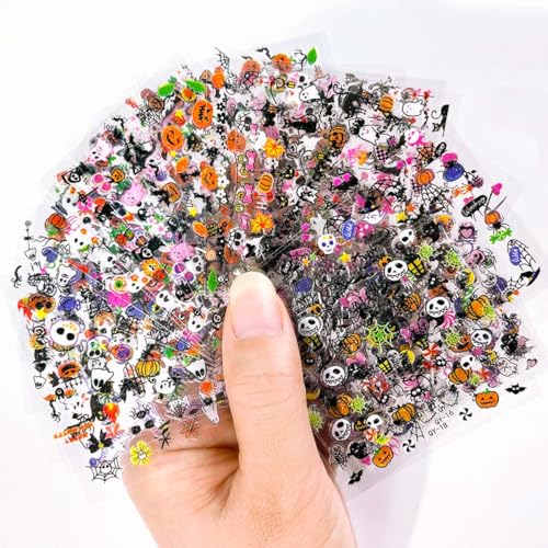 Halloween Nail Stickers - 30 Sheets of 3D Designs for Kids & Adults