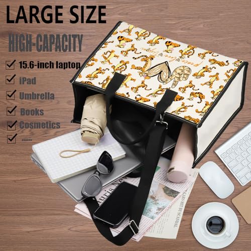 Tiger Print Makeup Bag - Waterproof Canvas Cosmetic Zipper Pouch