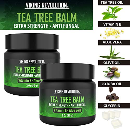 Viking Revolution Tea Tree Oil Foot Balm - 2 Pack for Dry Skin
