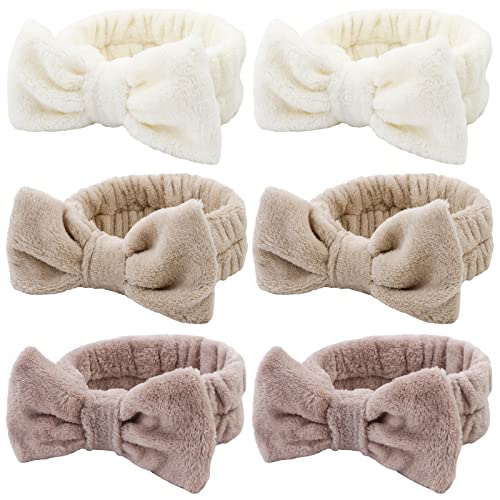 WHAVEL Type 16 6-Pack Microfiber Bow Headbands for Skincare & Face Washing