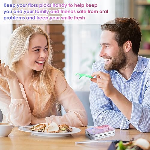 Portable Dental Floss Case - Pink Marble Travel Dispenser