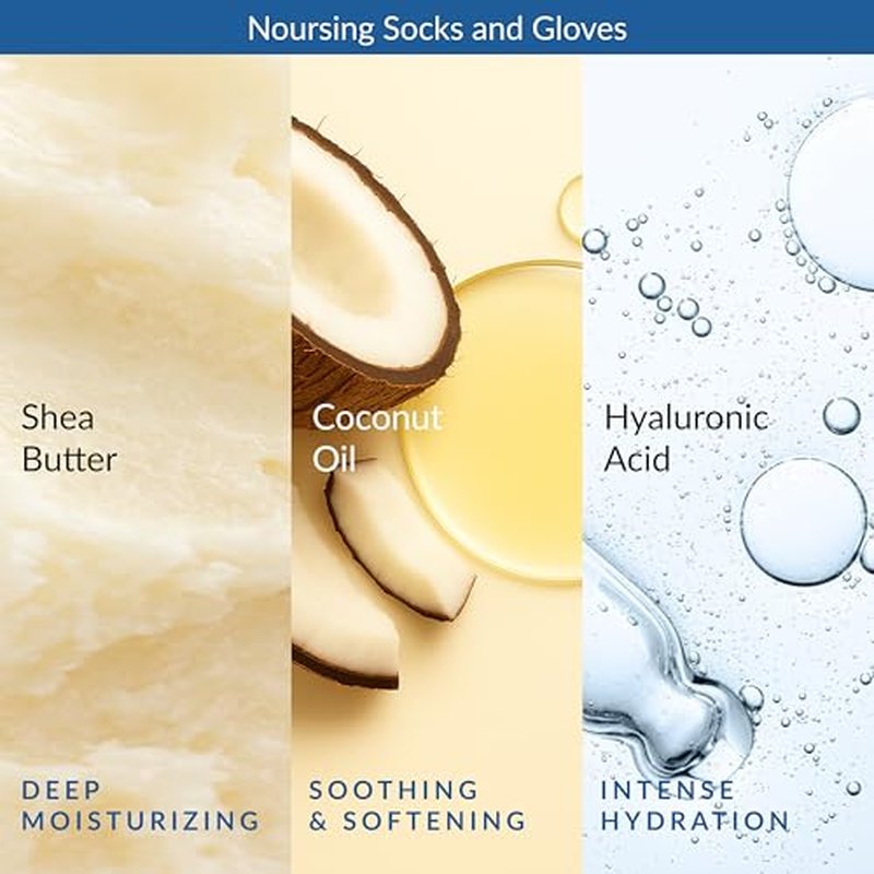 Epielle Intensive Repairing Hand Mask 6 Pairs, Soften with Coconut Oil & Milk Extract, Deep Moisturizing Gloves for Dry, Rough Skin, Self Care Gifts for Women, Spa Kit