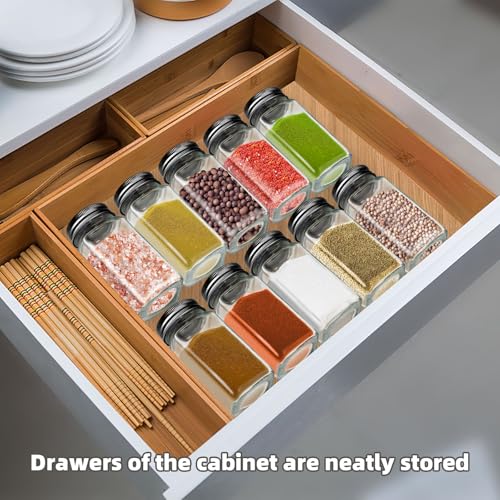 9-Piece Square Glass Spice Jars Set with Labels & Shaker Lids