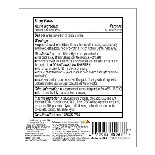 Firefly L.O.L. Surprise! Kids Anti-Cavity Fluoride Rinse - Wild Melon, 16 oz