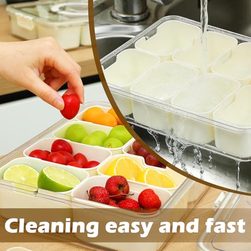 QOGRAM 8-Compartment Snack Box with Lid - Portable Snack Organizer for Travel & Parties