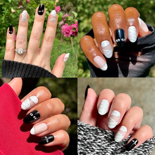 Olive & June Instant Mani Press-On Nails - Halloween Mummy Design