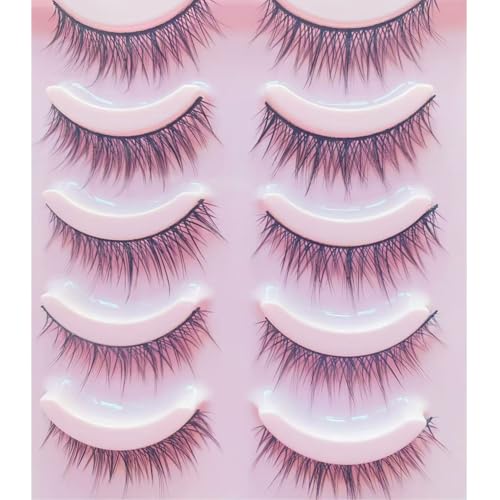 Sunniess Hair BE08black False Eyelashes, Natural Look 8-10mm, Handmade Lightweight Reusable